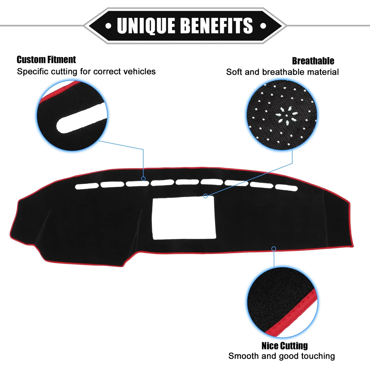 2008-2014 Center Console Mat Bargains for Cover F150 Protective Unique Dashboard Compatible Polyester Black Car