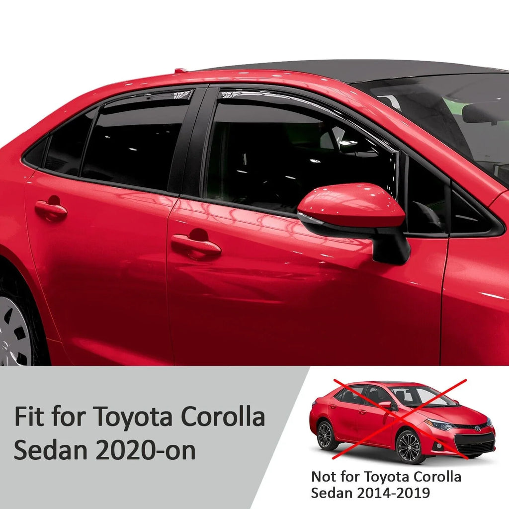 Rain Window Deflectors, Glass 200521 Pieces Durable in-Channel - Visors, Corolla for Guards 4 Voron 2020-2024 Window Vent Sedan, Extra Toyota