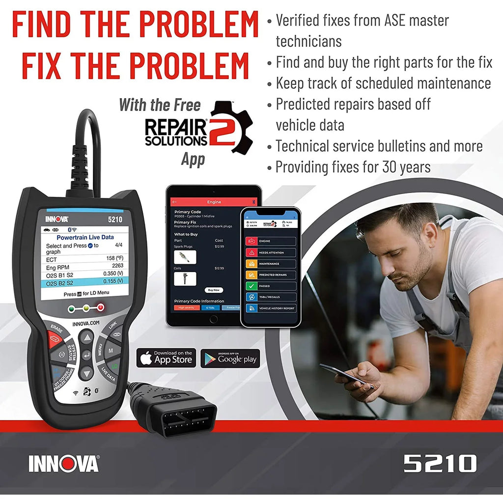 CarScan Reader Tool Diagnostic Automotive 5210 INNOVA Bluetooth Code Advisor