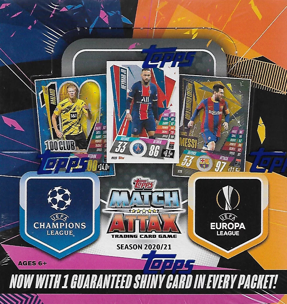 Box Match Topps 2021 Pack Attax UEFA with Champions Soccer Display Shiny Cards 30 2020 League