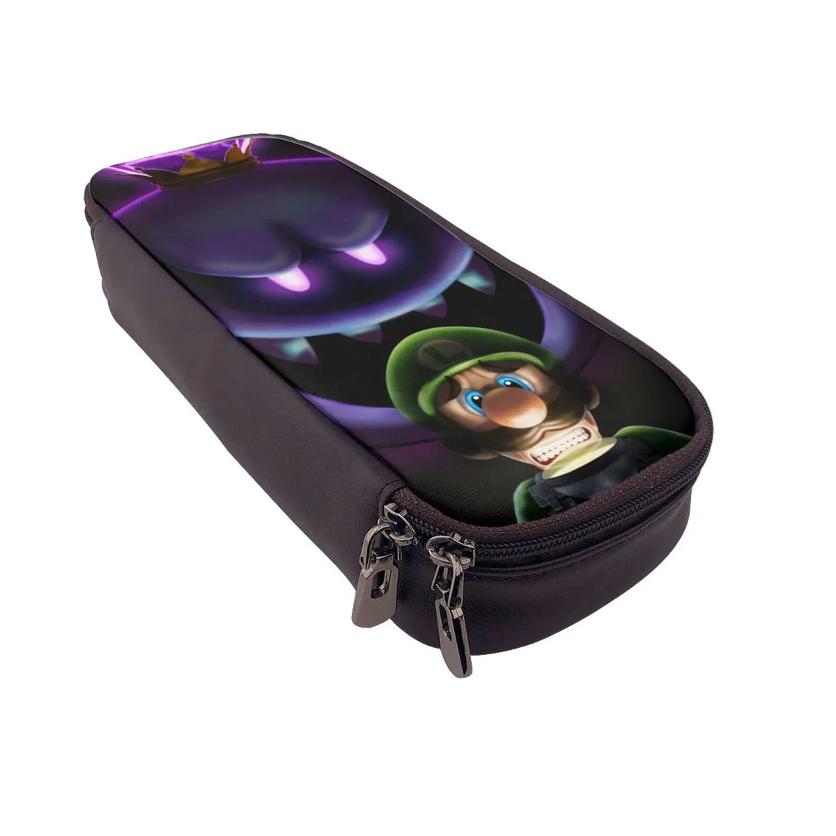 Boo Leather Holder School Kids Teen Bag Office Organizer Mansion Pen Luigi's Adult Case Stationery Brown For Game Pencil Student For Supplies Pouch