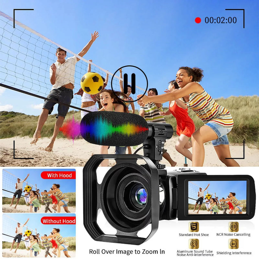Youtube Screen Camera Camera Control 3.0" IPS Wifi 4K for Video Camera & Vlogging Camcorder 48MP Ultra Microphone HD Touch Remote Digital with
