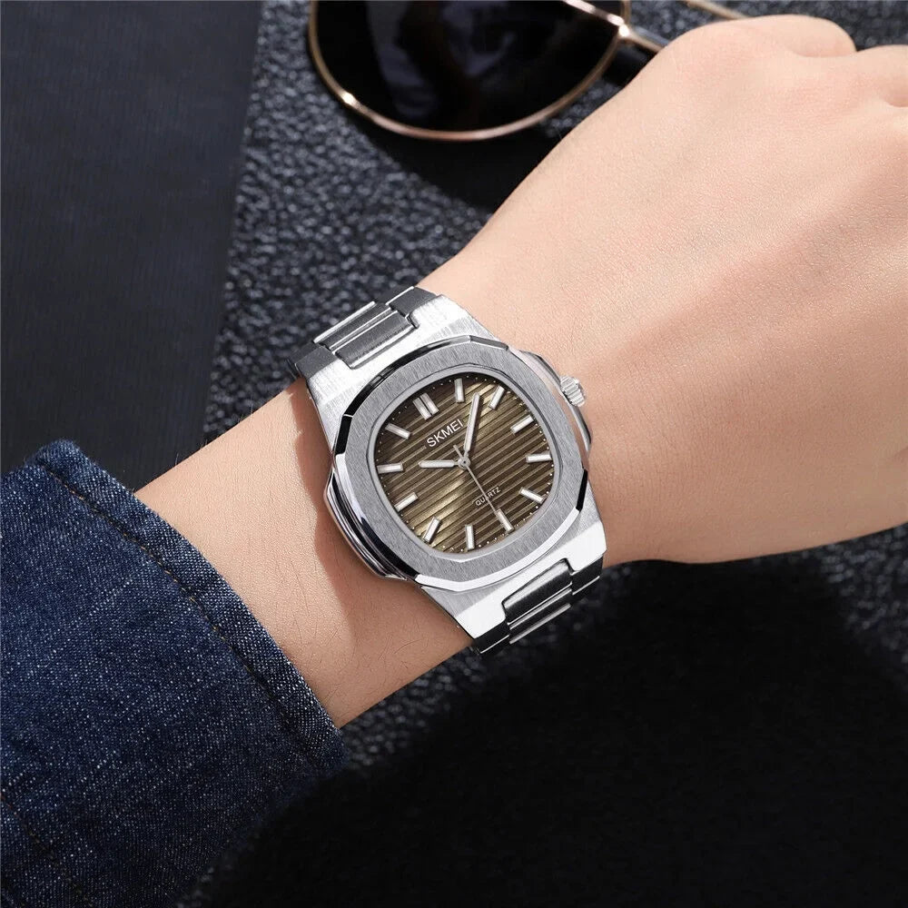 Men Wristwatch Male Luxury Gift Gold Quartz For Steel Business Watch