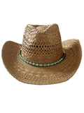 Women Sunshade Cowboy Hats Beach Hat With for Vintage Belt Men Keevoom Straw Bead