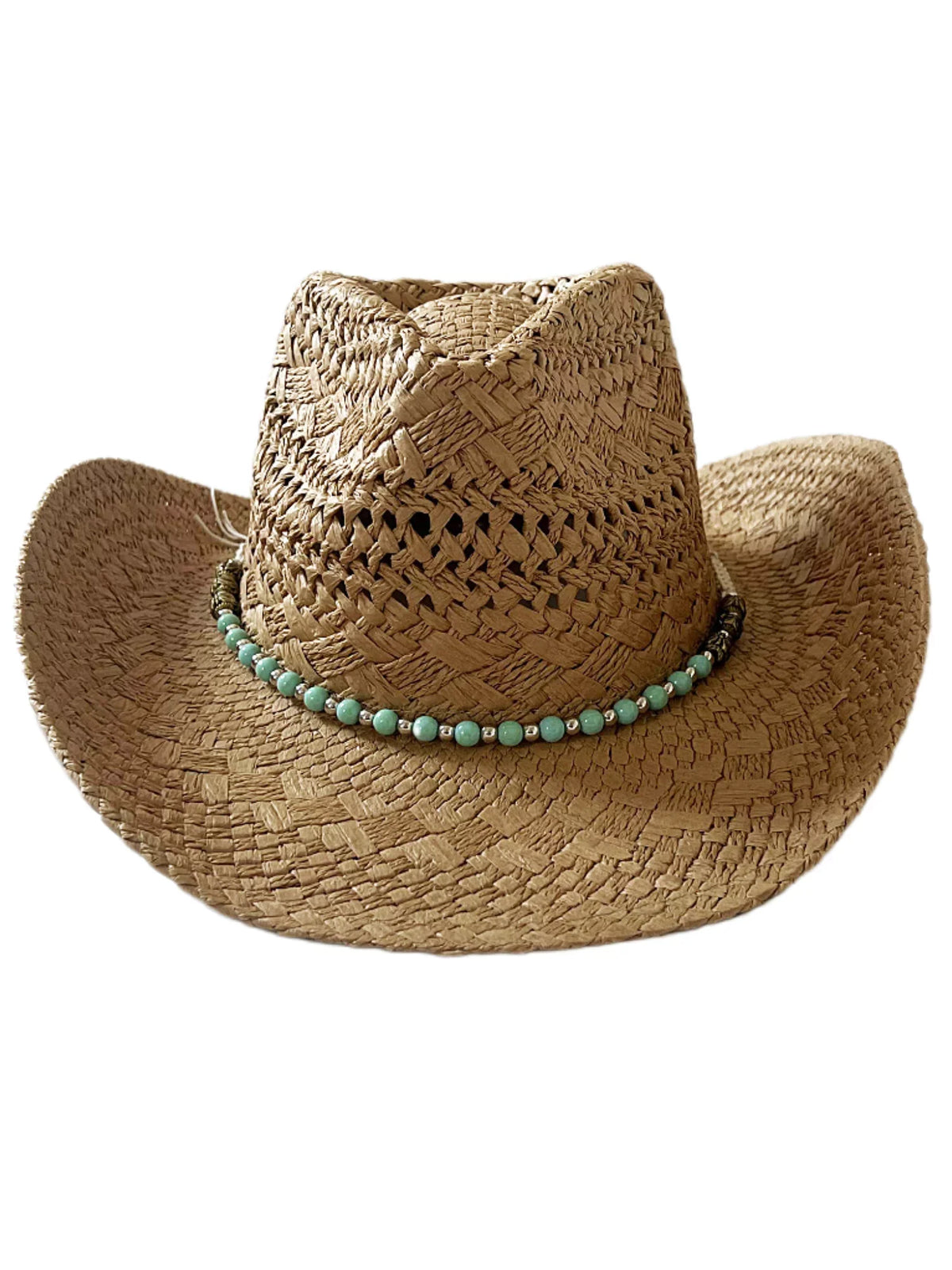 Women Sunshade Cowboy Hats Beach Hat With for Vintage Belt Men Keevoom Straw Bead