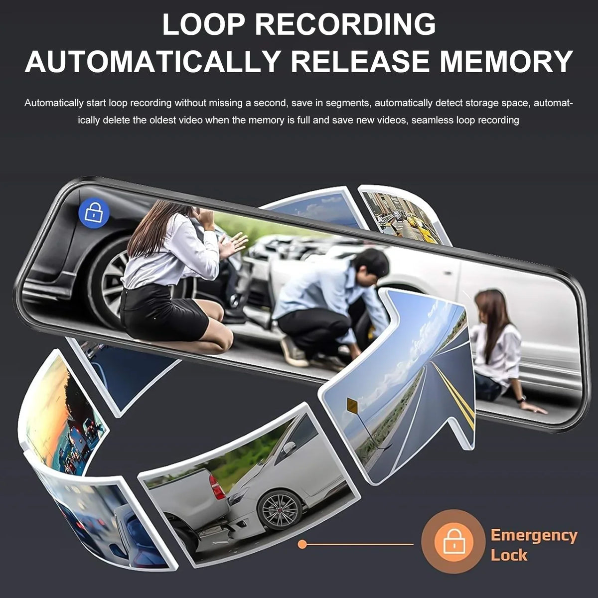 Parking Rear, 24H for 10Inch Vision, Card, Screen Mode Angle, Front 1080P Full HD Free Cars, 170°Wide Dash IPS Dash Cam 32GB WDR, Camera Night