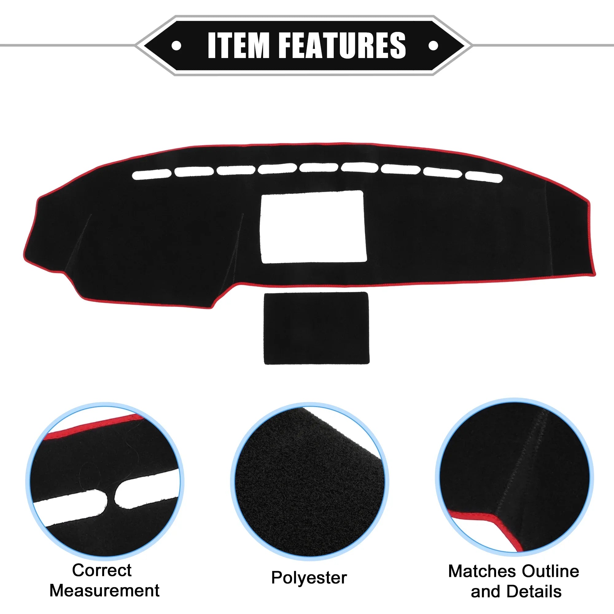 2008-2014 Center Console Mat Bargains for Cover F150 Protective Unique Dashboard Compatible Polyester Black Car