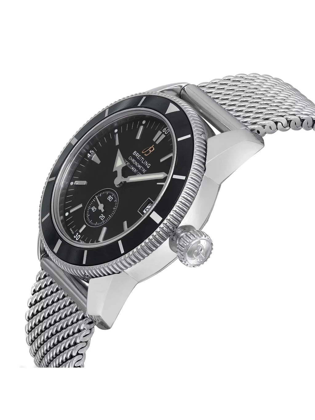 Steel Dial Mens A3732024-B869SS SuperOcean Breitling Watch Black Heritage 38mm