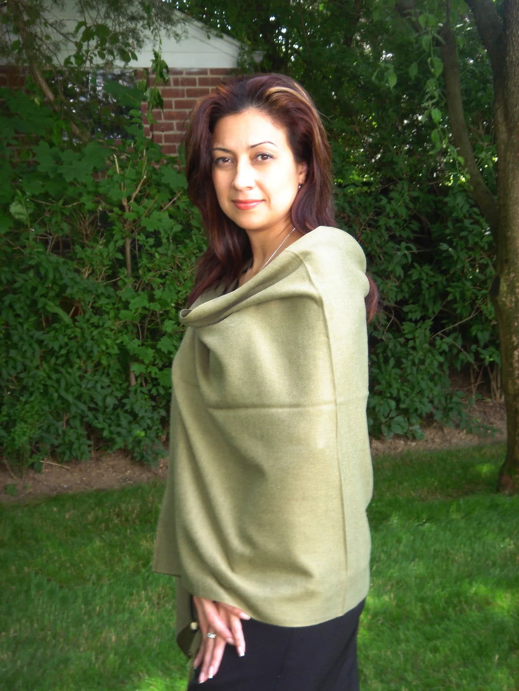 Green Shawl/Cashmere Regular (Olive Scarf/Wool/Silk Shawl/Shawls/Scarf/Scarves/Wrap/Stole/Muffler/Cape/Ruana/Blanket/Throw/Pashmina Shawl)