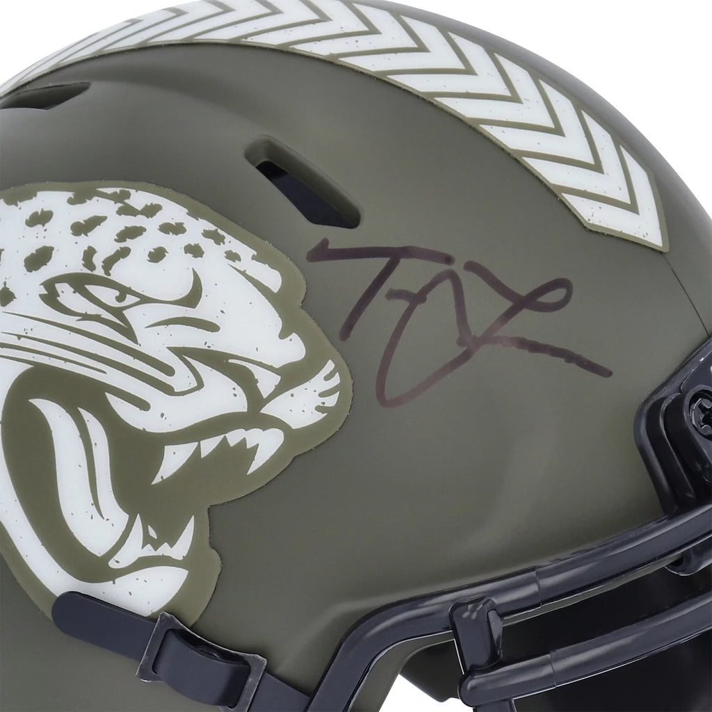 Jaguars Service Jacksonville To Helmet Trevor 2022 Riddell Salute Lawrence Autographed Speed Mini