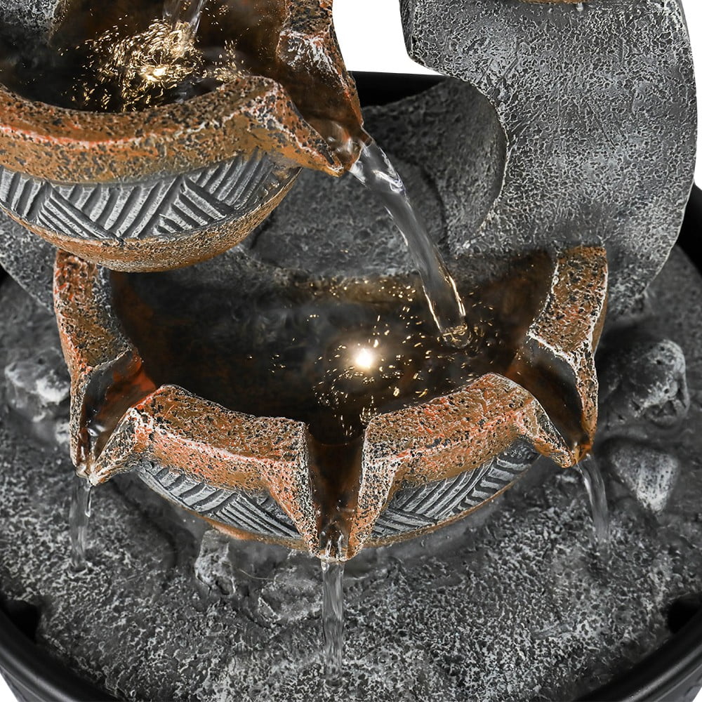 Tabletop Zen Willwolfer Office Waterfall liquid Indoor 3-tier Decor Fountain Desk Fengshui