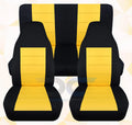 Seat Tone LJ Front&Rear Two Full - Wrangler Set and Covers:Black Jeep with 2003-2006 Compatible T239-Designcovers Yellow