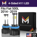 LED 17 Racer 16 2018 Fiat 6000K 10000LM 19 White 60W Light 2015 12V Fog Headlight 14 500L Bulbs 18 2016 Mega Automotive 500L 2014 Sided H9 Replacement Fiat 2017 H11 Diamond 2019 15 H8 4
