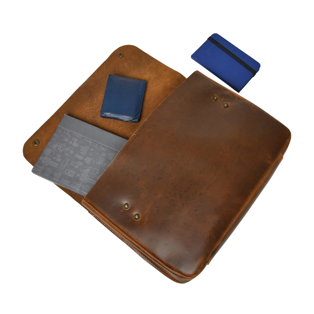 Portfolio File MacBook Case Sleeve Leather Document Grain Folder Top Holder Envelope Folio