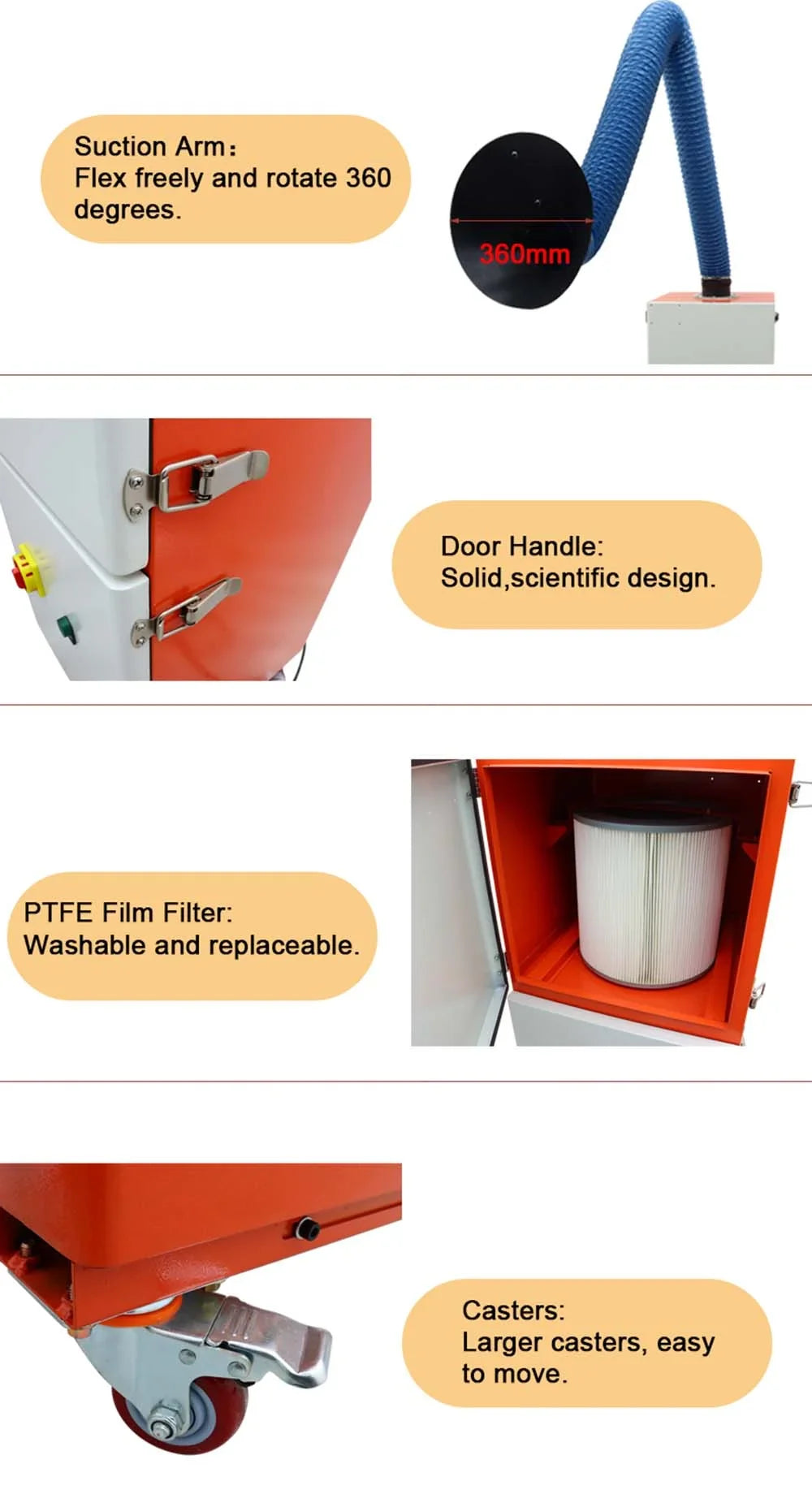 Arm Smoke Single Mobile Fume Purifier 220V INTBUYING Extractor Welding