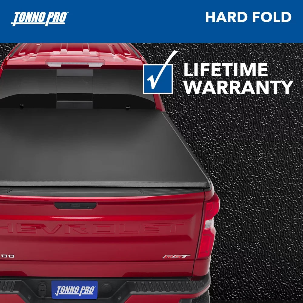 | Bed Tonneau 7" Folding | 2013 2007 Pro (78.7") 1500 Hard - Cover Silverado/Sierra | Fold, Truck 6' Bed HF-154 Fits Tonno Chevy/GMC Hard