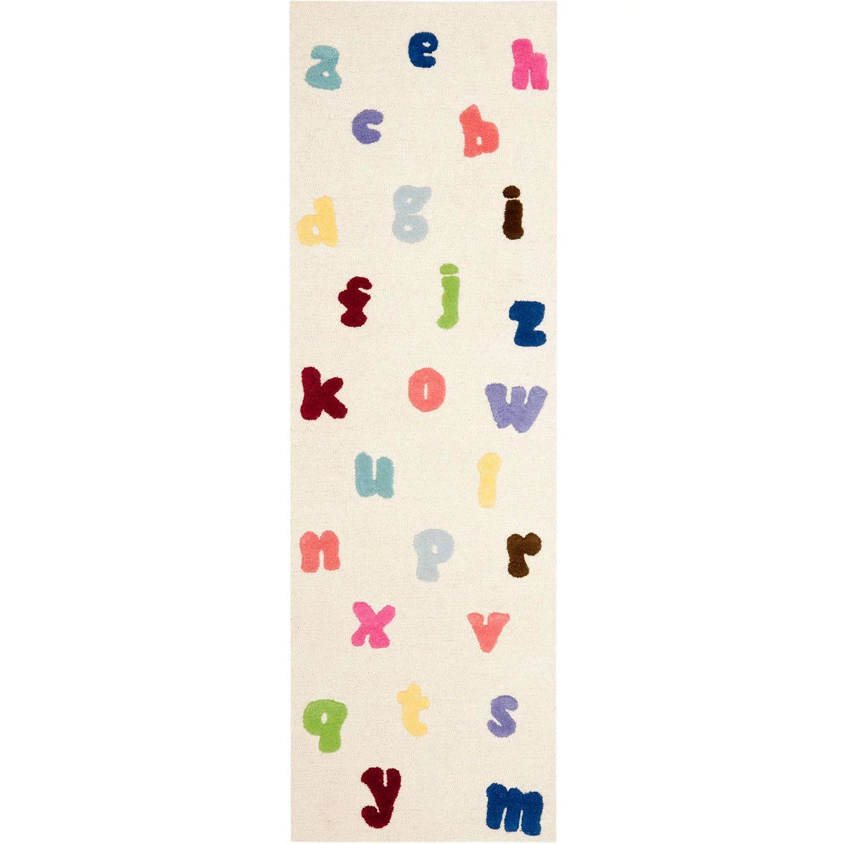 2'3" SAFAVIEH Alphabet Runner Kids Rug, 7' Ivory/Multi, Ryker x