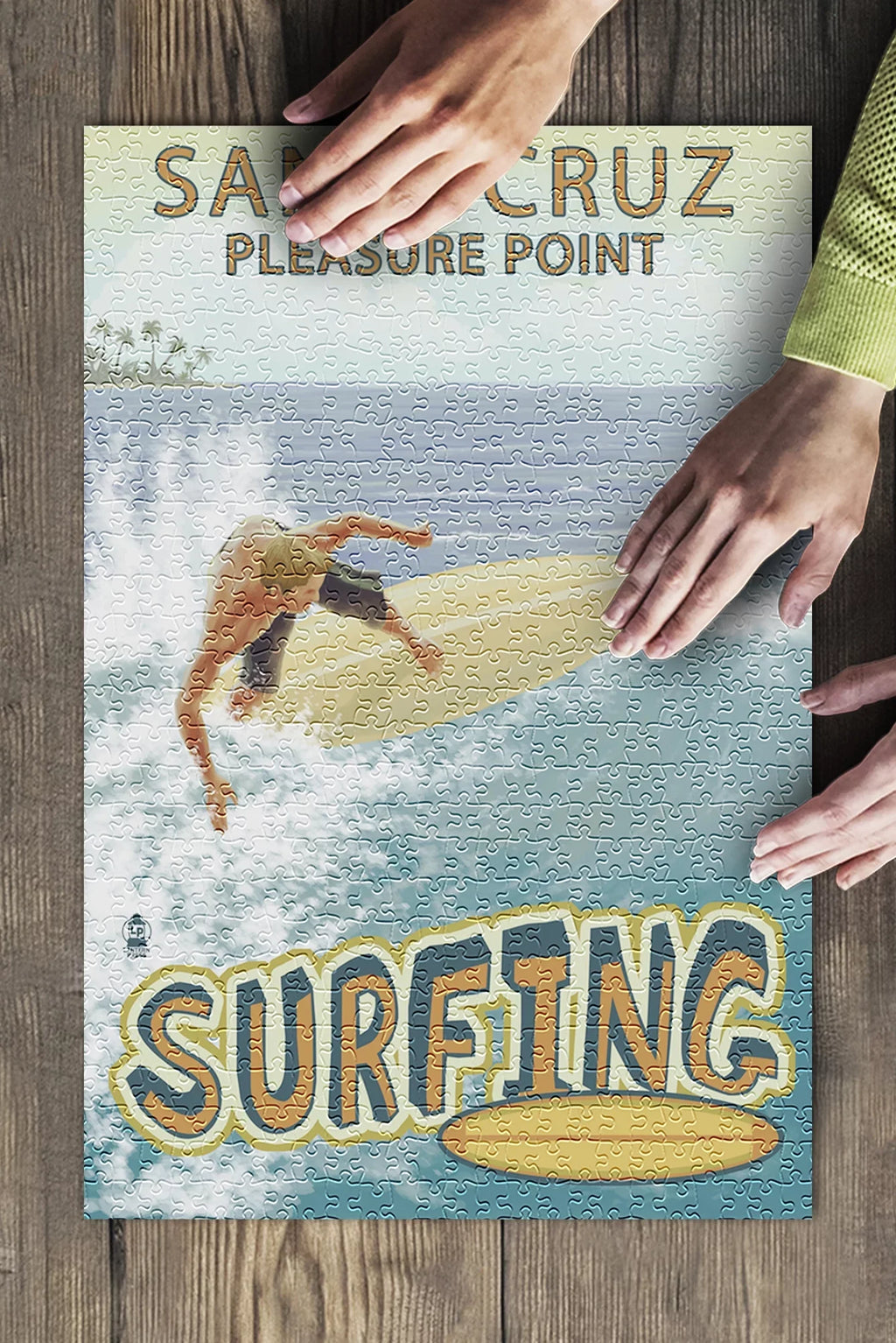 Family, Santa (19x27 Piece in and for Surfer Adults 500 Scene Jigsaw USA) Made Cruz, Pleasure inches, California, Puzzle Point Premium
