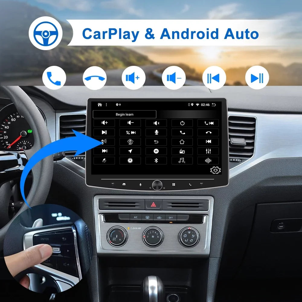 Carplay Camera Single including USB with Bluetooth Radio Android 10 Link Car Multimedia Reversing Inch AHD Player Auto FM USB Mirror Screen Audio Din HD Touch 1 Receiver Stereo