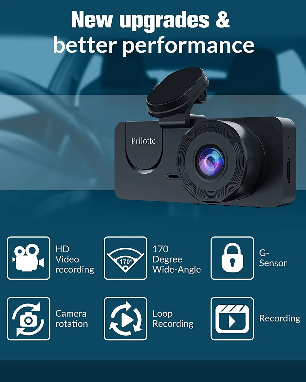 Angle,2.0'' 3 Card,Built-in Vision,170°Wide Free Inside,4K for UHD Mode Cars Screen,WDR,Loop with Full Channel Super Rear Front Dash Dash Parking Camera 32GB SD and Night Cam IPS Recording,24H