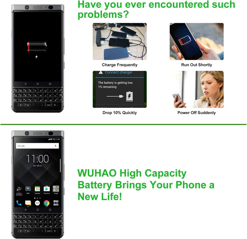 BBB100-3 BB100-5, y BBB100-2 Sprint Upgraded Keyone BAT-63108-003 Replacement BlackBerry for BB100-7 BBB100-1