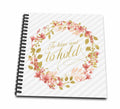 Faux Notepad, 3dRose Mini Echo 4-inch and Leaf by Wreath Vows Gold - with Peach 4 Wedding Floral