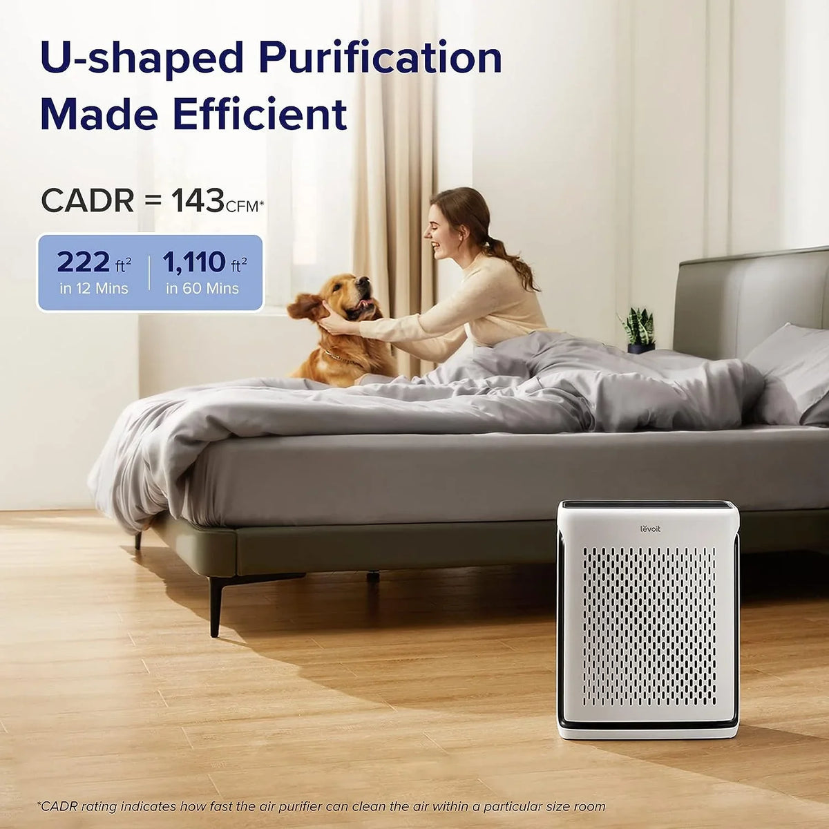 Purifiers Ft² Home Dust, Smart Captures Washable grade and Air Filters, Air Smoke, 100S WiFi, for Filter Room Large Sensors, LEVOIT Up 1110 HEPA Light Pet Hair, Vital with Allergies, Bedroom to