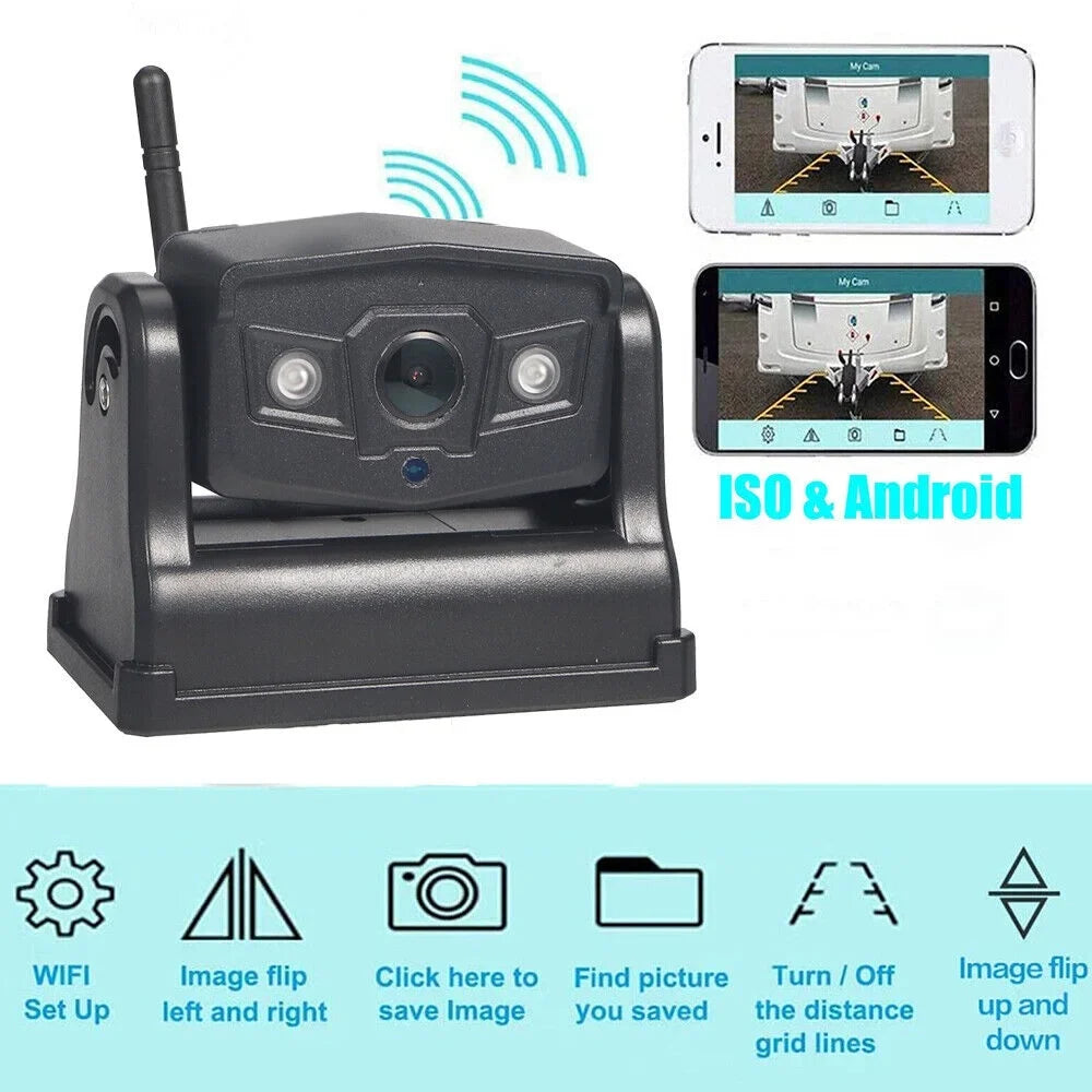 View Battery Jahy2Tech Camera Wireless WiFi Camera, Backup Front/Rear 9600mAh Magnetic