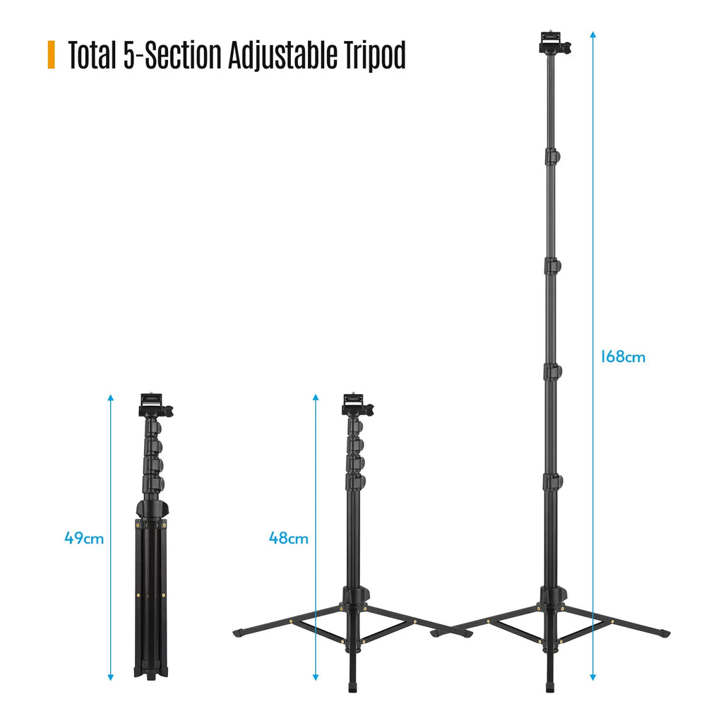 Cameras Stick to Includes Smartphones, for Holder, and 2-in-1 - Supports Camera Shutter 3KG, Selfie Andoer Action Tripod up and Phone Bracket, Phone 168cm/66in Action Mirrorless Remote Cameras, and