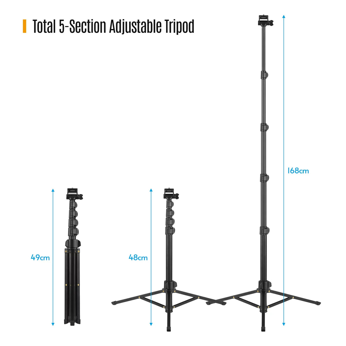 Cameras Stick to Includes Smartphones, for Holder, and 2-in-1 - Supports Camera Shutter 3KG, Selfie Andoer Action Tripod up and Phone Bracket, Phone 168cm/66in Action Mirrorless Remote Cameras, and