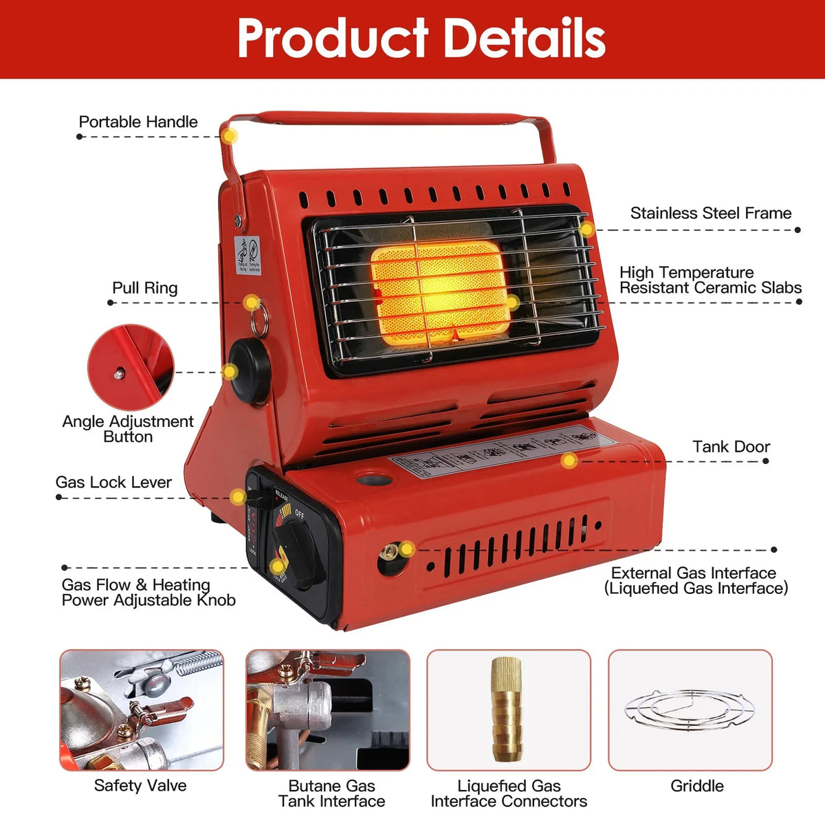 Butane iMounTEK Heaters Heater 2 Fishing for Gas Camping Portable Burner Use, Home in Inside 1