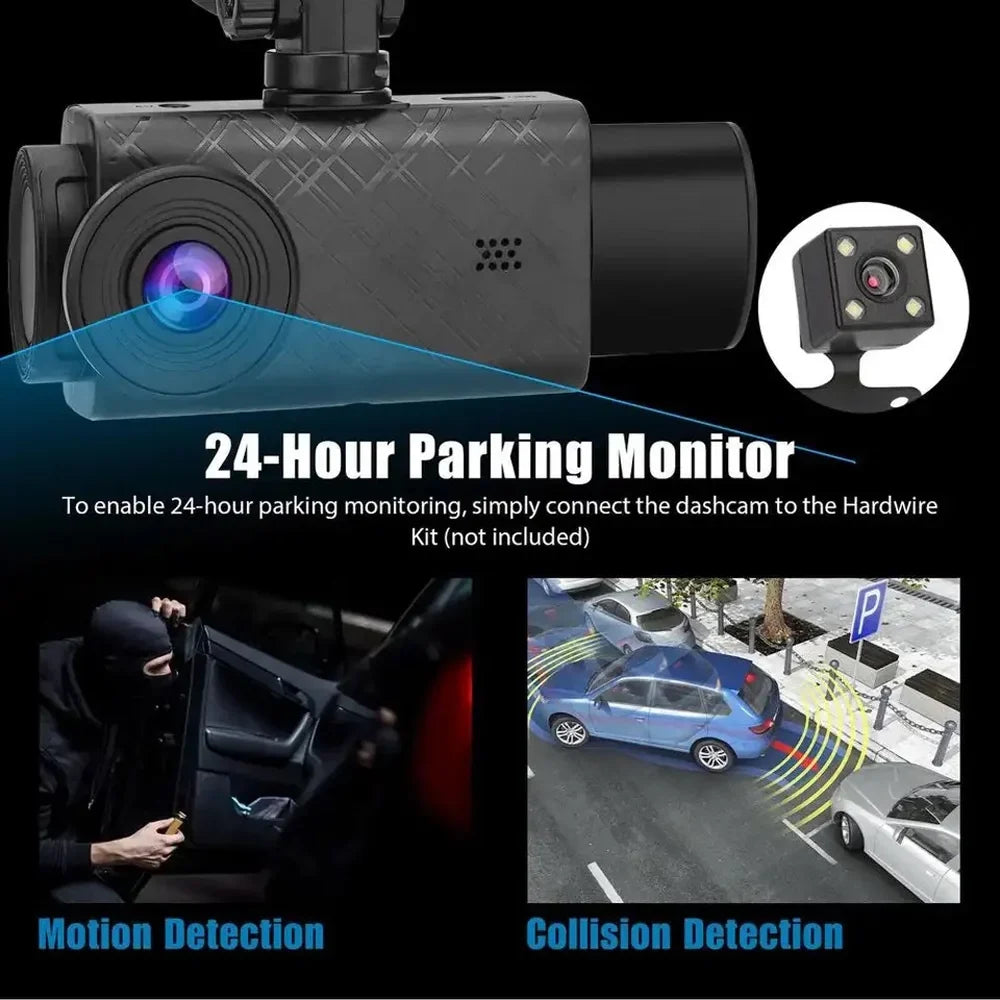 Cameras Recorder Dash Mirror Rearview Driving 3 Safety Video Auto Multi-Language Camera Pinnaco