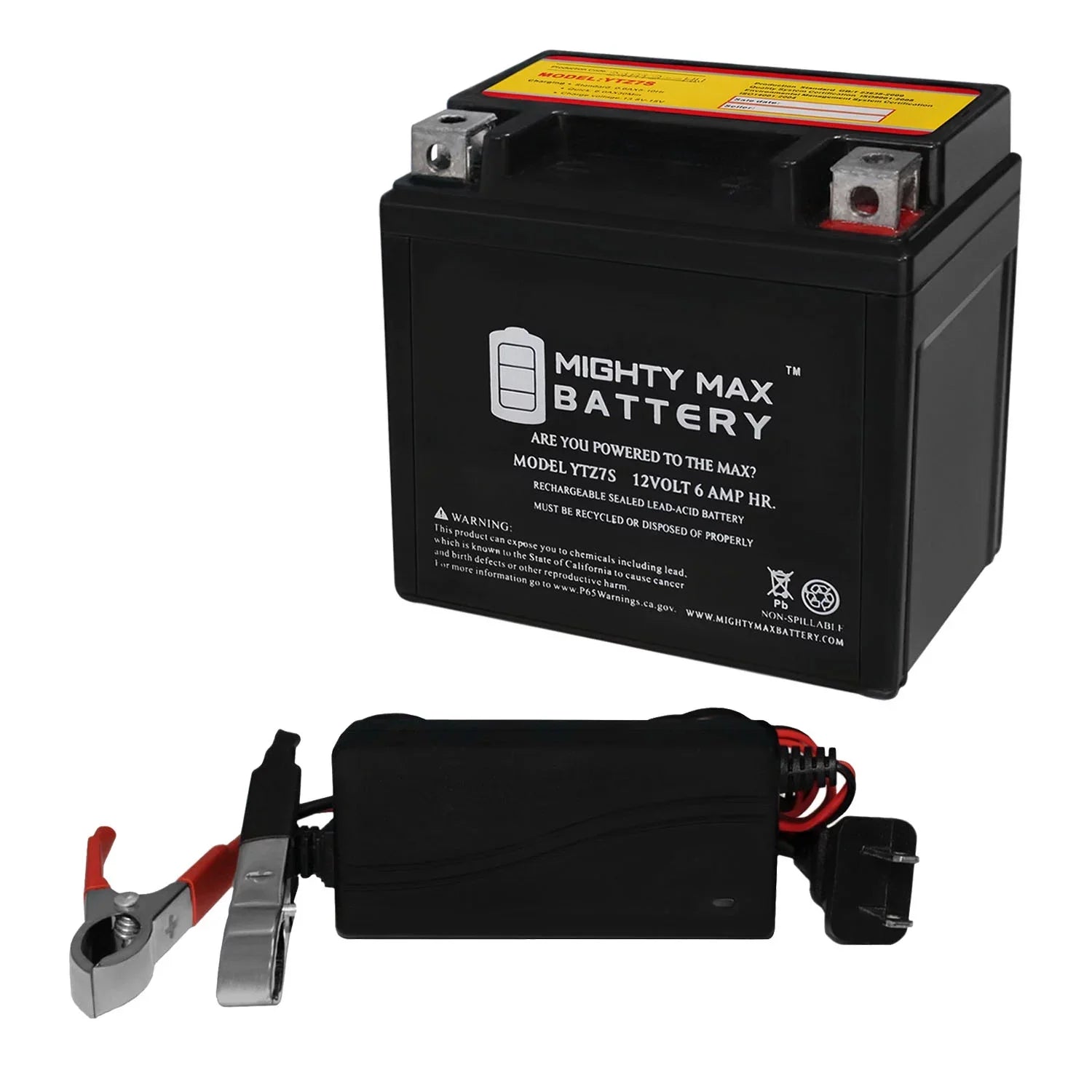 12V Replacement Charger ATV compatible with 6AH 1Amp YTZ7S KTM Battery 12V 2008-2012 SX + 505