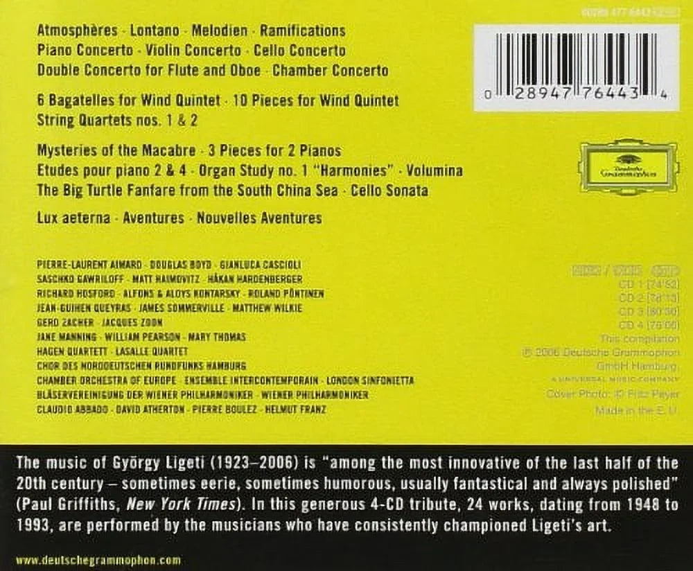 CD Ligeti or / Comp Boulez Eico Cloudy: Grammophon - Deutsche Recordings - / Classical Clear -