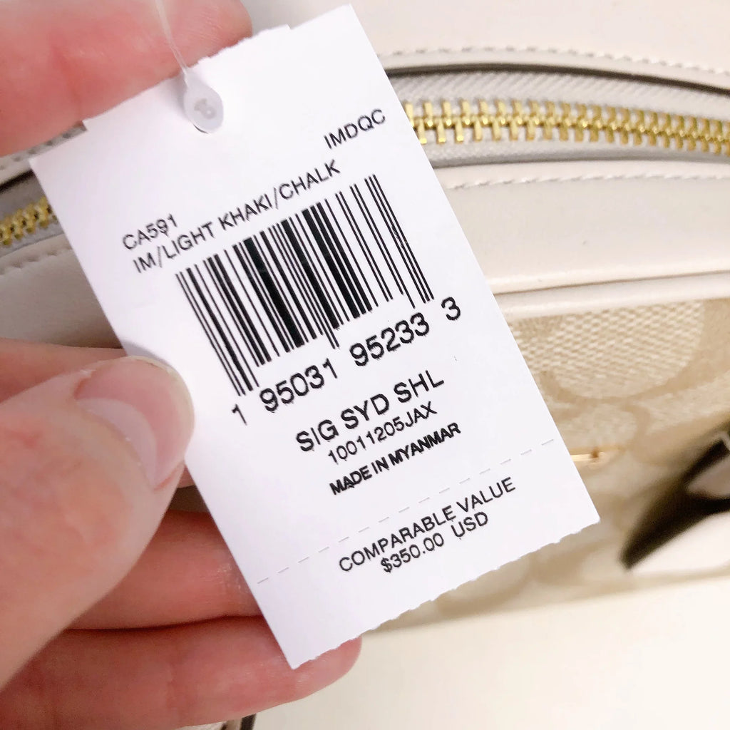 Sydney CHALK Signature Coach IN In LIGHT KHAKI Canvas Satchel CA591