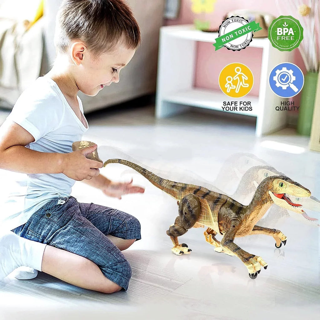 Age Old for Girls JBee Toy Gifts with Brown Toys and Dinosaur 3-5, Lights RC Robot Remote Boys Boys 5-7, Kids Ctrl for T-Rex Dinosaur 8-12 Years Walking Control - Sounds
