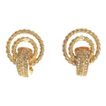 Big Gold Christian VINTAGE Pre-Owned Earrings Accessories Rhinestone RM2878M OLD Women's Dior ITSRN157RU90 (Good)
