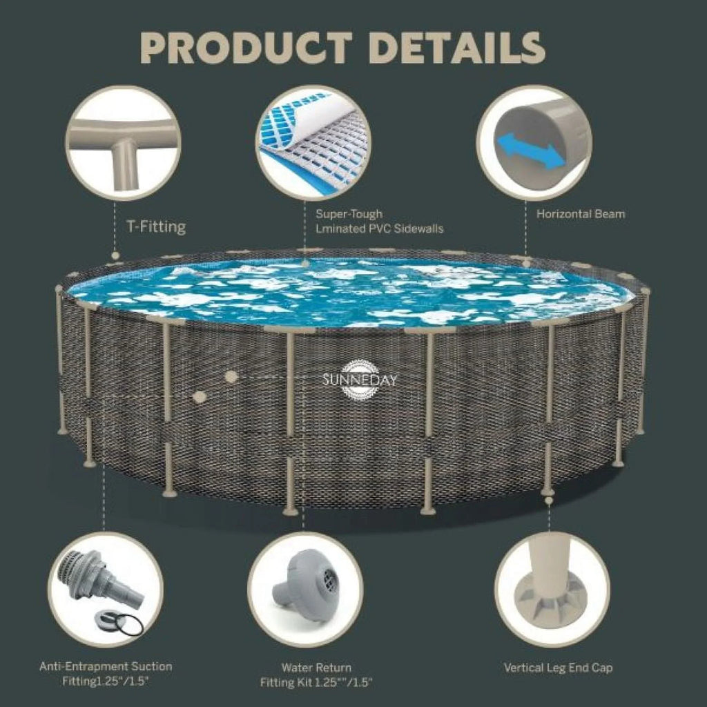 Sunneday ft. 52 Rattan Soft-sided Oasis Round x 18 in.