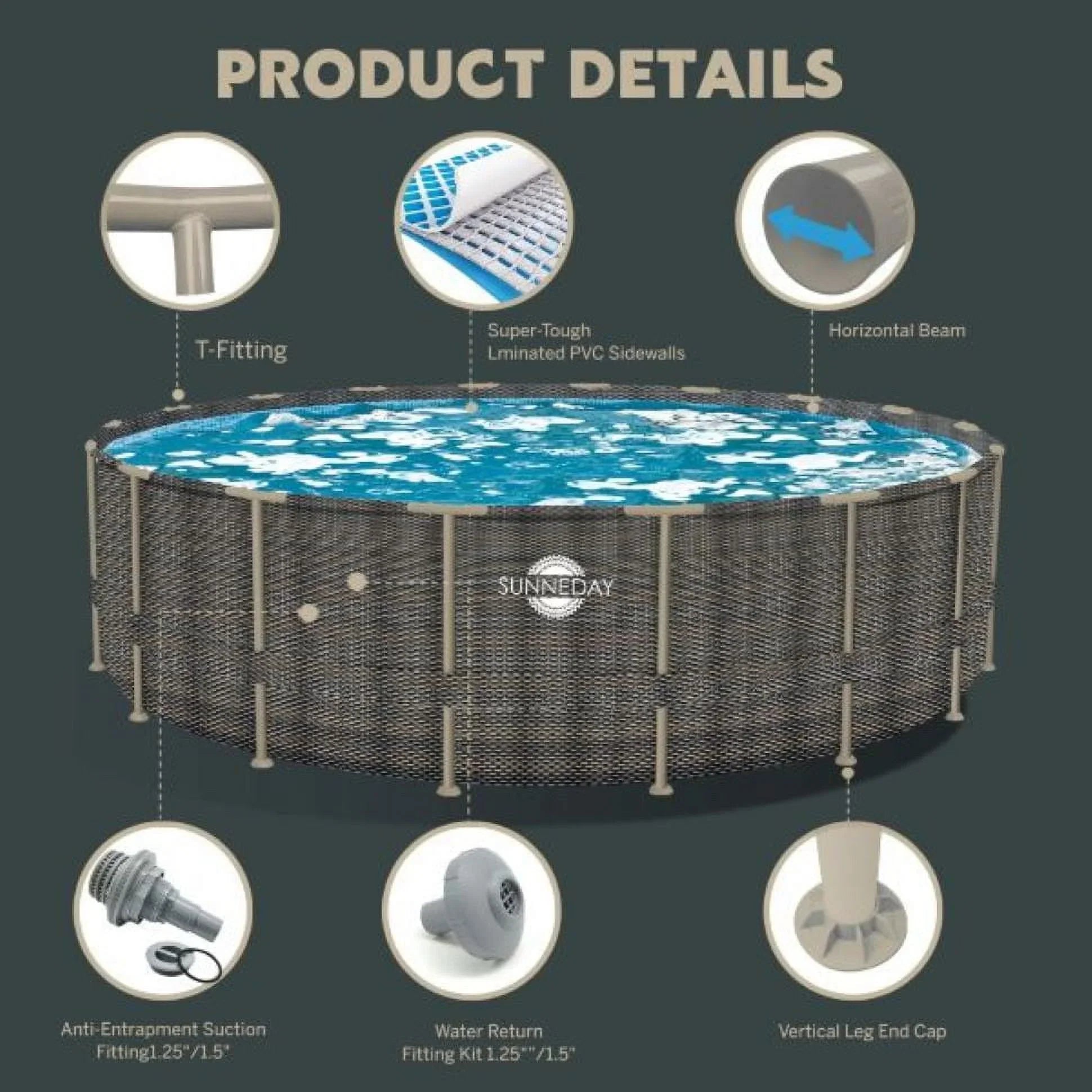 Sunneday ft. 52 Rattan Soft-sided Oasis Round x 18 in.