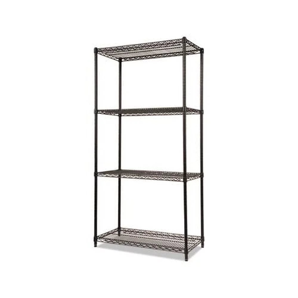Wire 72h, Black Kit Certified 36w Industrial 18d 4-Shelf Shelving x NSF x