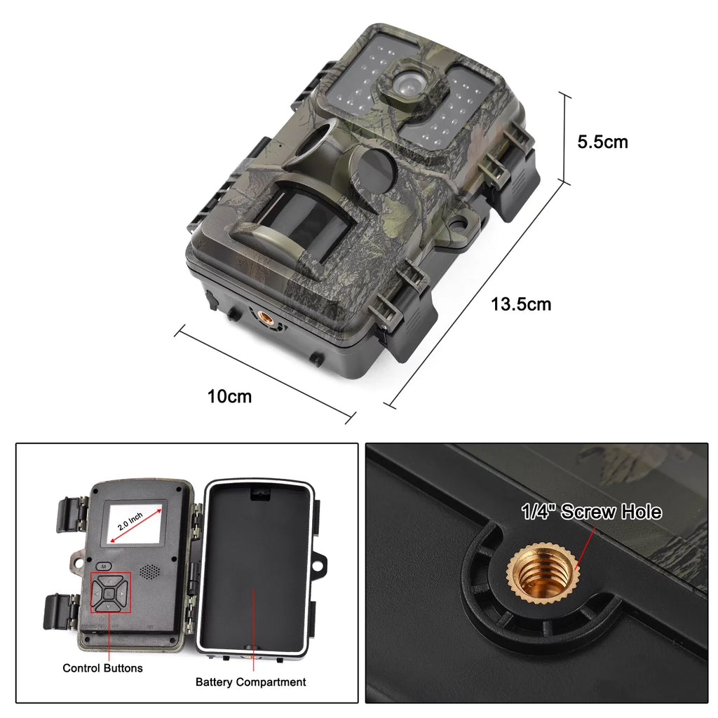 GoolRC Activated Motion 4K 2.0 Trail PIR TFT 16MP Inch Infrared Sensors Color Waterproof with Time Screen IP66 Trigger Tracking 0.5s Supports Wildlife
