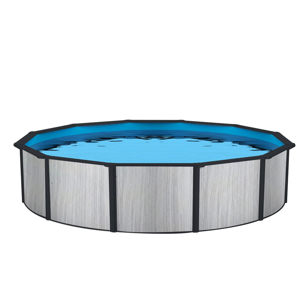 52-in Deep Wave Pool 18-ft 8-in Hybrid Blue Savannah with Package Round Top Rail