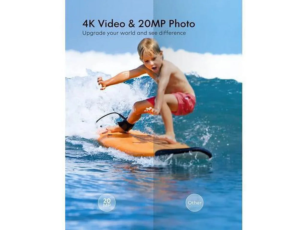 Batteries 2x1050mAh 170° with Action EIS, Camera, Helmet 4K Camera Control, 40M Mount Microphone Dual Underwater and Camera GA100 20MP Angle Remote Waterproof Wide 30FPS, Kit Accessories WiFi