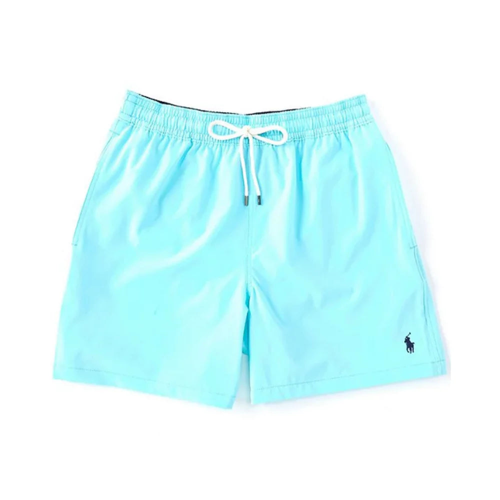 5.75 Swim BLUE Inseam Polo L Traveler Lauren Solid HAMMOND Trunks Ralph