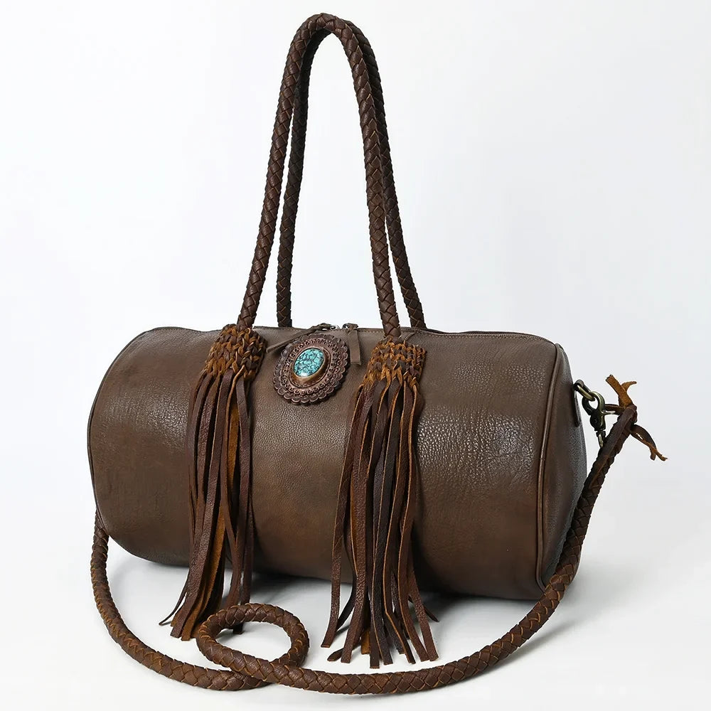 Duffel women western AD purse handbag Genuine bag Leather