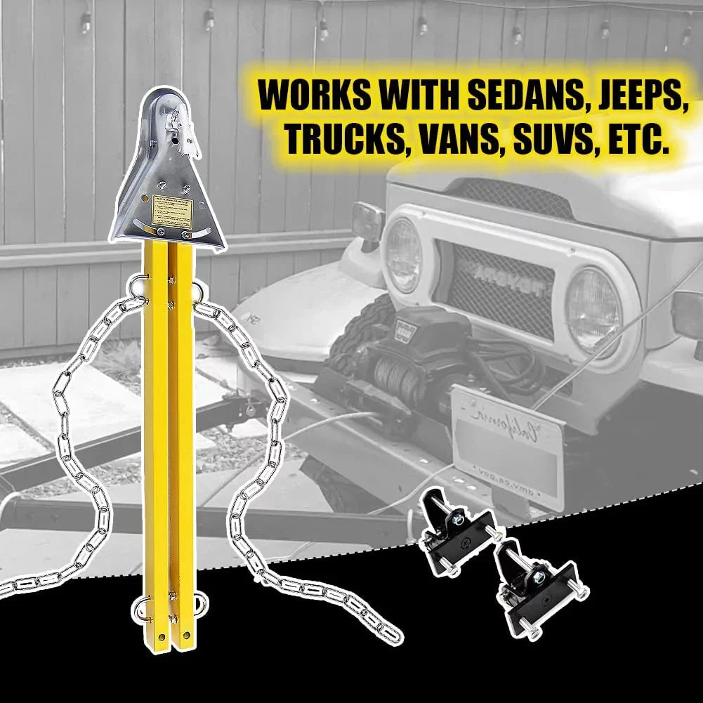 Adjustable Towing w/Chains HPDAVV Bar Compatible Tow Jeep with Kit / Yellow Adjustable System Tow Car Bar RV 5000lb Mount Truck Bumper