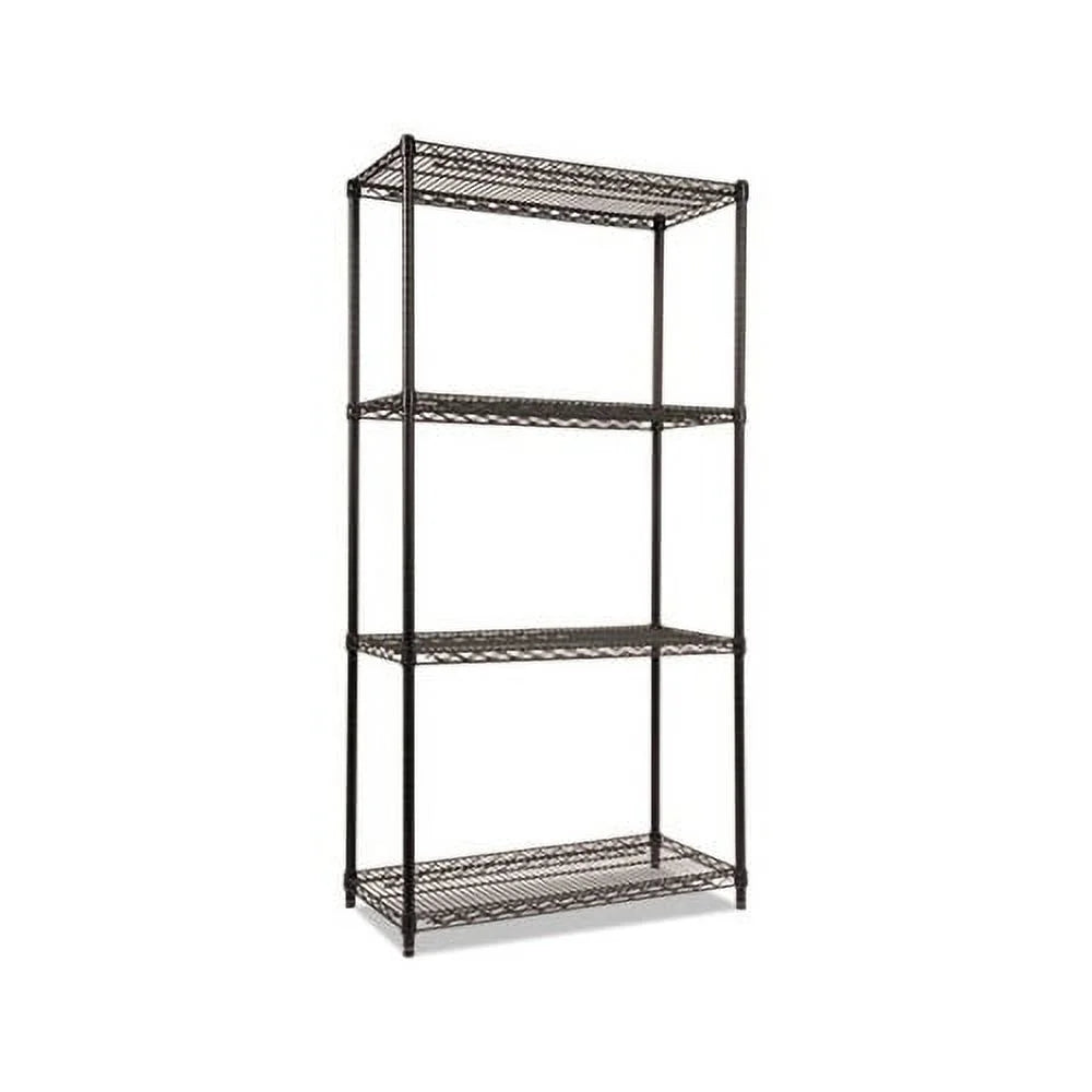 Wire 72h, Black Kit Certified 36w Industrial 18d 4-Shelf Shelving x NSF x
