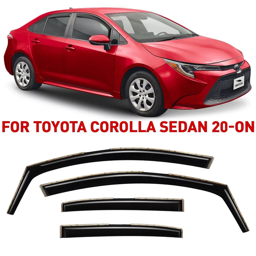 Rain Window Deflectors, Glass 200521 Pieces Durable in-Channel - Visors, Corolla for Guards 4 Voron 2020-2024 Window Vent Sedan, Extra Toyota