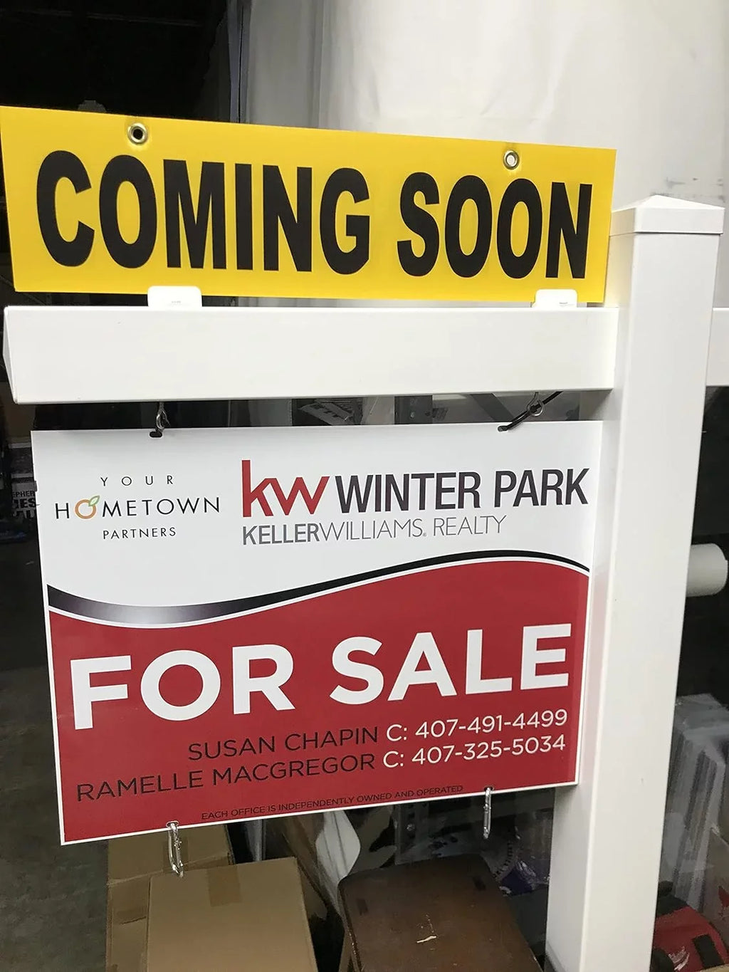 Yellow Ship , Pack 5 Metal 24" (COMING Corrugated X Sign Not & Included, Sign 4Mm, Post ***Sign Sign SOON 6” Plastic COMING Pre-Printed Sides Board D 4Mm, Same Yellow SOON) Double Sign