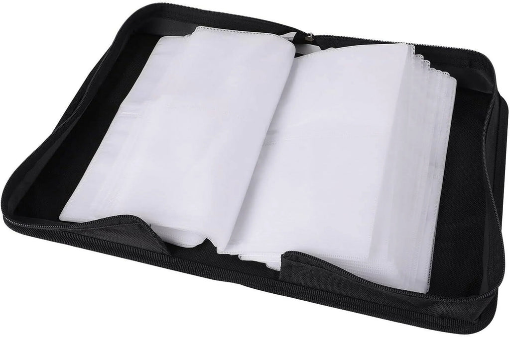 Case Car PU With Home, Disc Portable Bag Capacity Storage Organizer Leather Case Wallet, Zippers, / Holder Office,Travel, For / Storage 80 Binder
